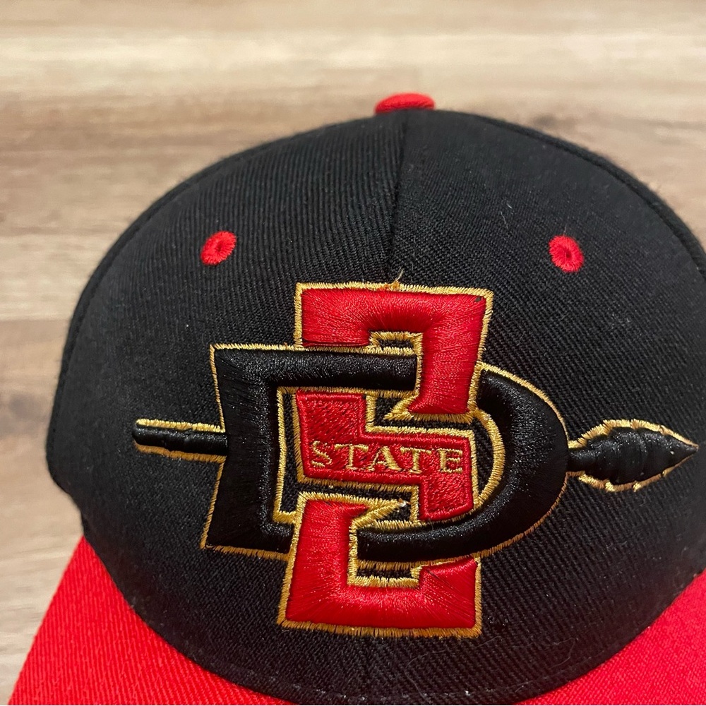 Vintage 90s San Diego State Aztecs wool blend SnapBack Hat Black - Picture 3 of 6